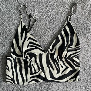 Zara zebra print crop top